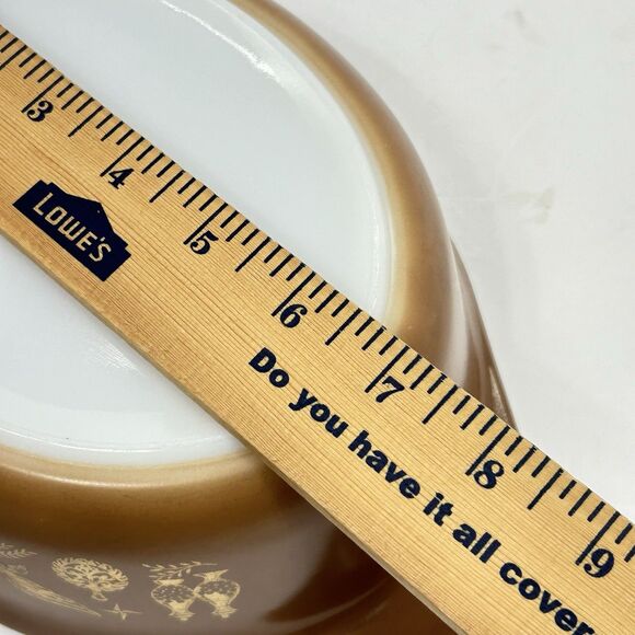 Vintage Pyrex 043 Early American Casserole & Lid  1.5 Quart Oval Brown Gold USA - Picture 13 of 13